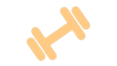 A yellow icon of a dumbbell.
